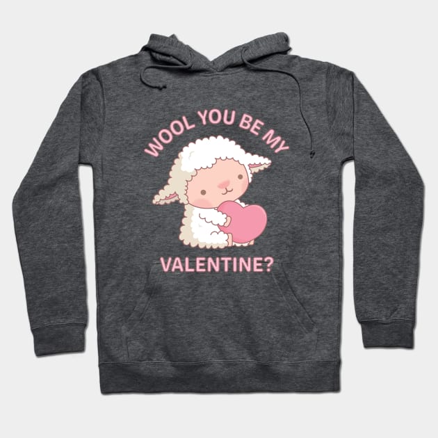 Cute Wool You Be My Valentine Pun Hoodie by rustydoodle